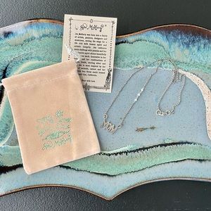 Jes Maharry Sterling Silver MOM Necklace Pearls ~18” Sundance